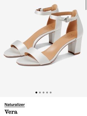 Naturalizer Vera White Block Heel Sandals
